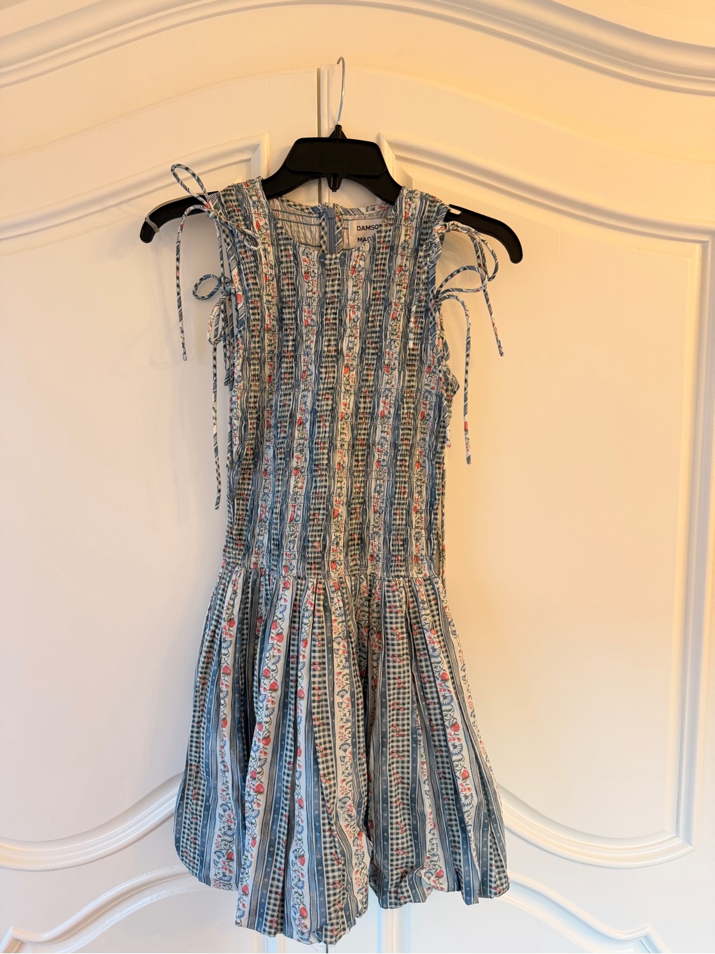 Damson Floral Stripe Mini Dress In Blue And White — image 7 of 8